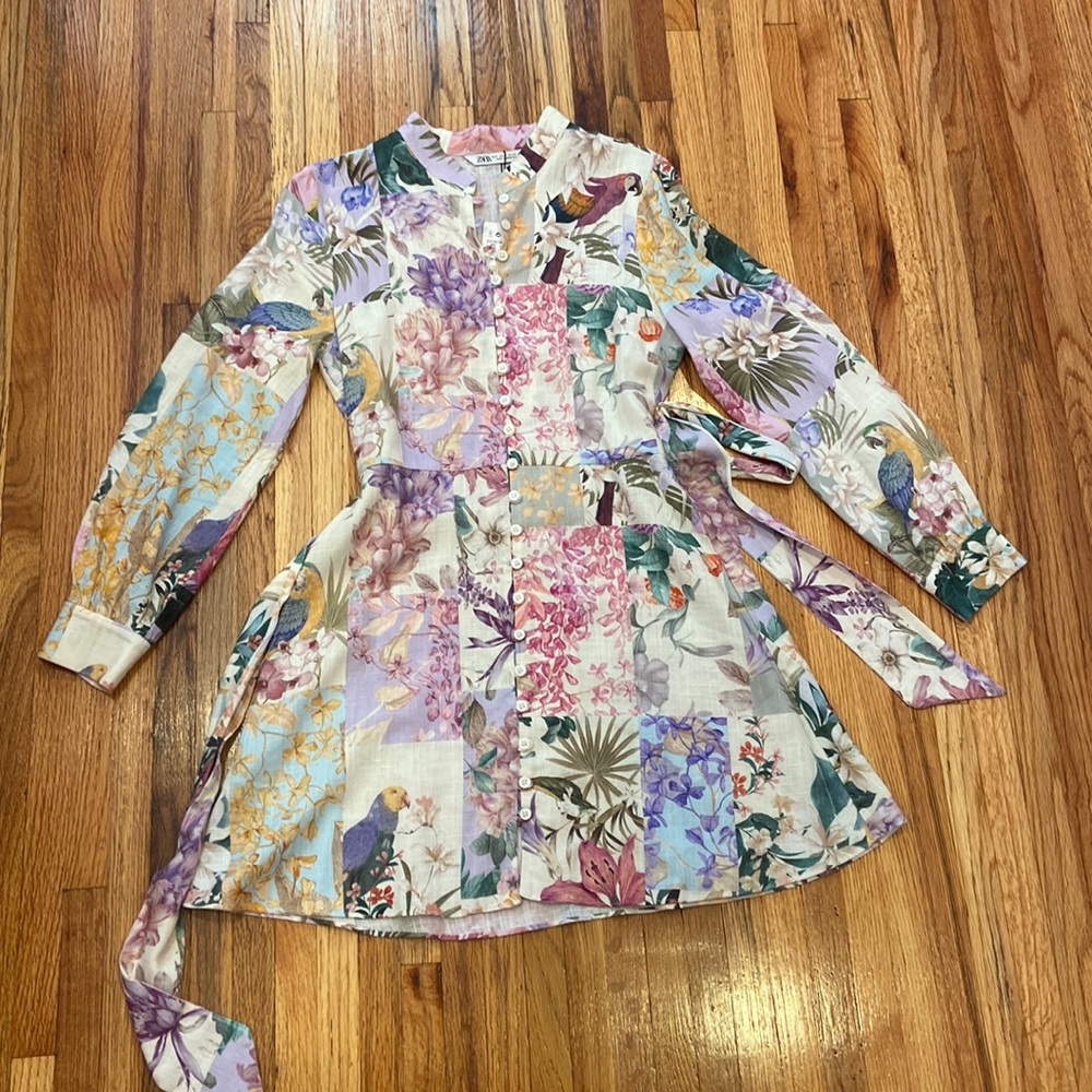 ZARA floral print dress multicolor